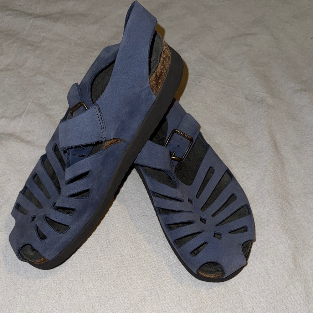 Mephisto Women's classic Hedina Sandal W back strap Light Blue Leather size 38 - Picture 6 of 9
